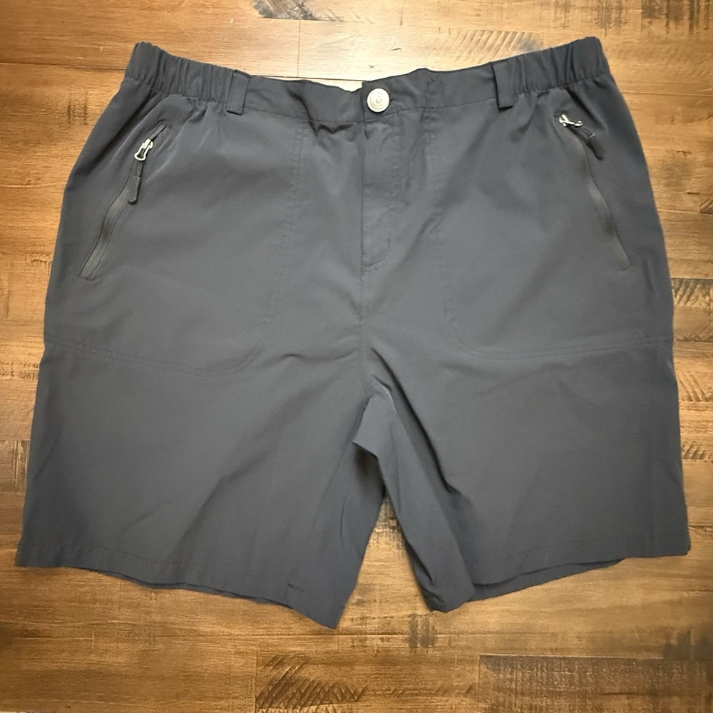 Pudolla Black Athletic Stretch Waistband Hiking Fishing Casual Shorts Men XXL 8"